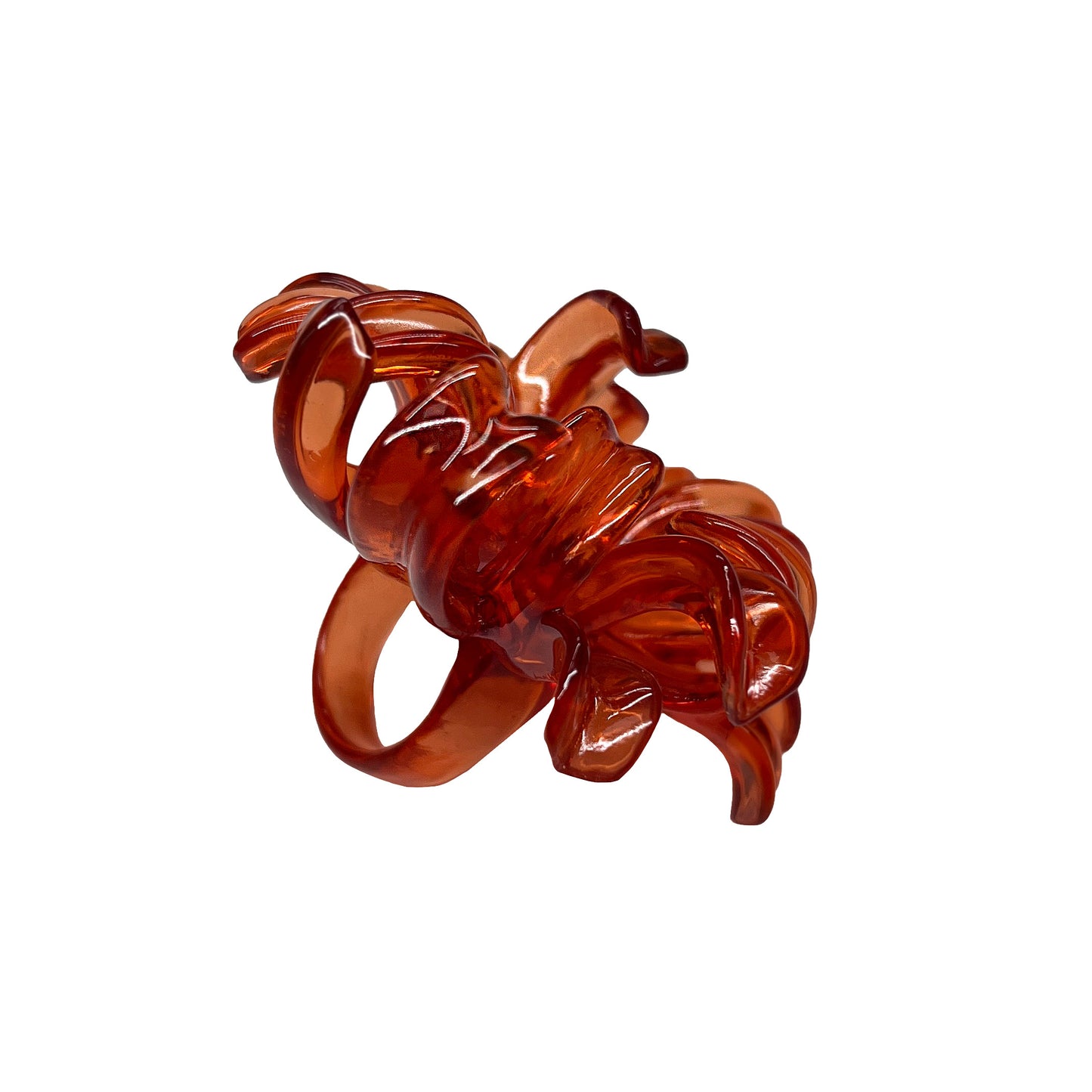 Anillo Flor de Araña Naranja
