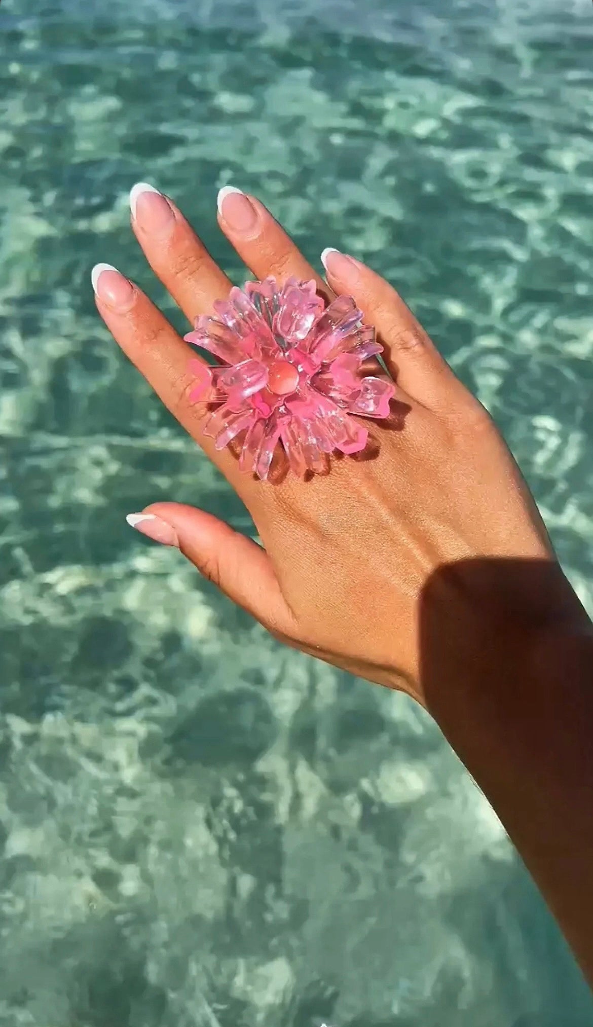 Anillo Flor de Araña Rosa