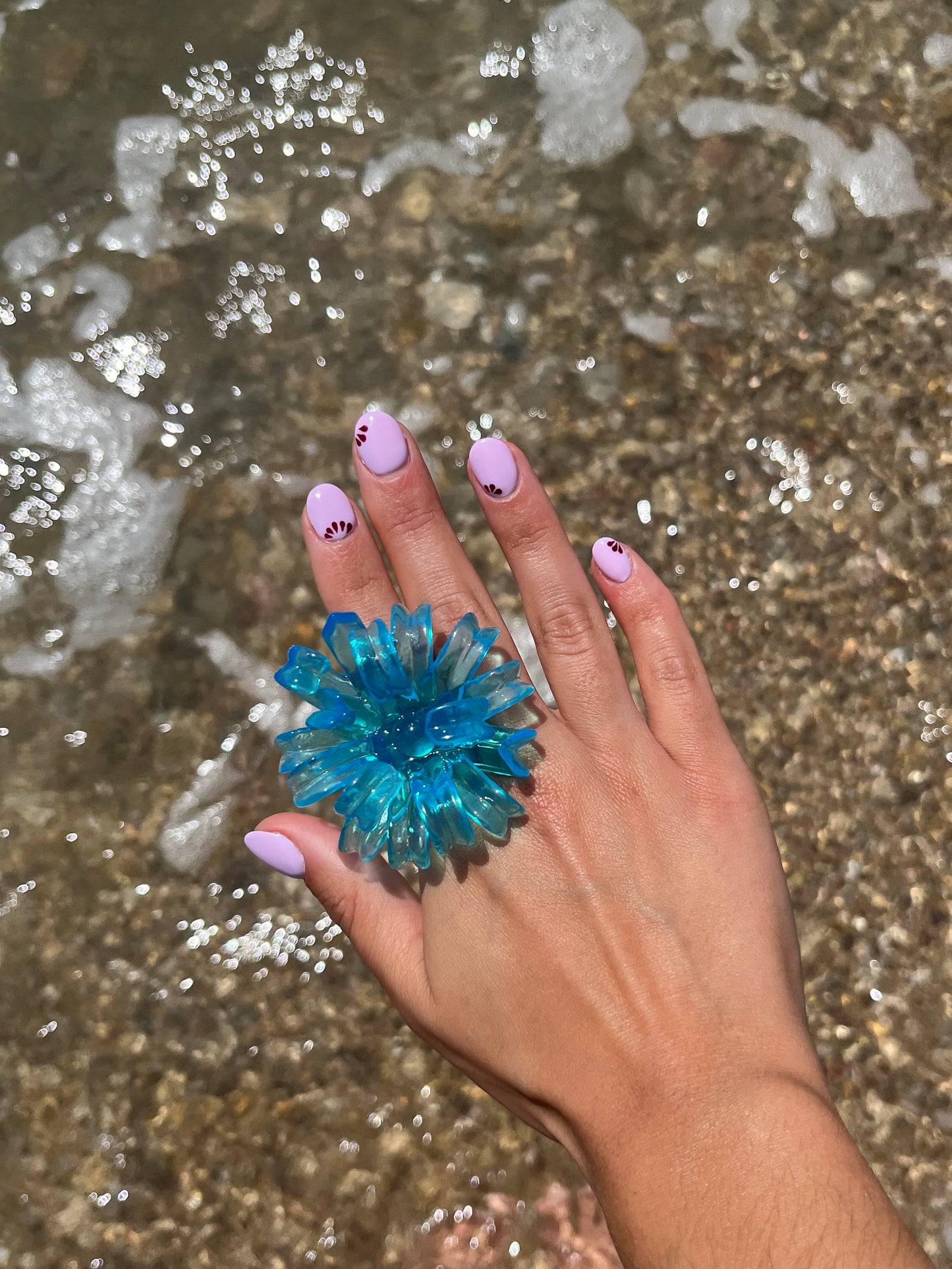 Anillo Flor de Araña Azul